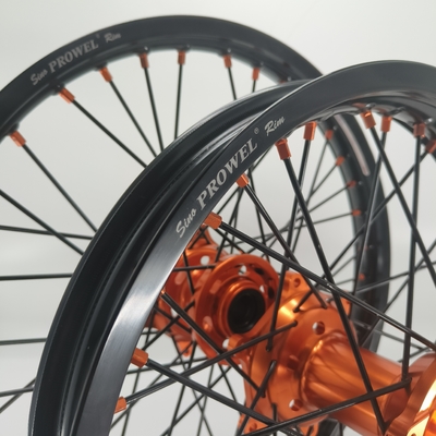 Remplacement/réparation de roues anodisantes noires 21/18 pour KTM EXC 125-530CC 2003-2023