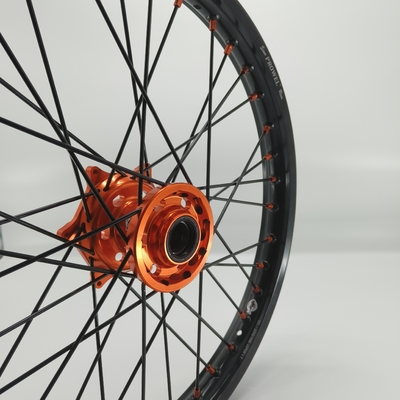 Remplacement/réparation de roues anodisantes noires 21/18 pour KTM EXC 125-530CC 2003-2023