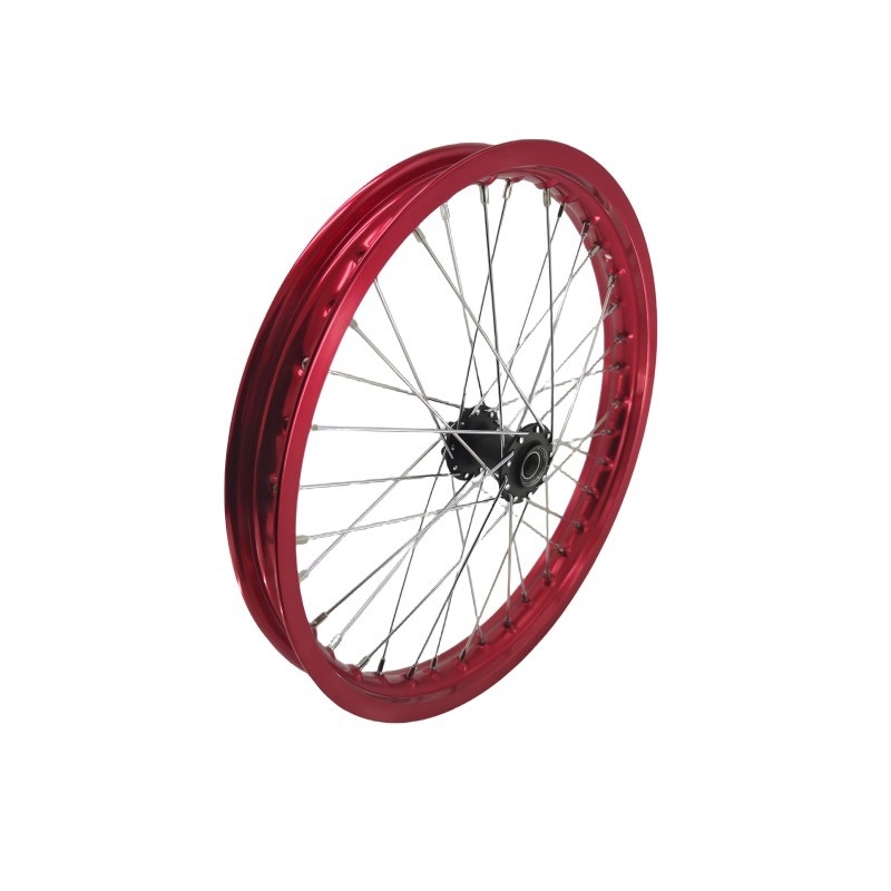 16 pouces rouges roues de motocyclettes jantes et roues ensembles alliage d'aluminium pour des performances optimales