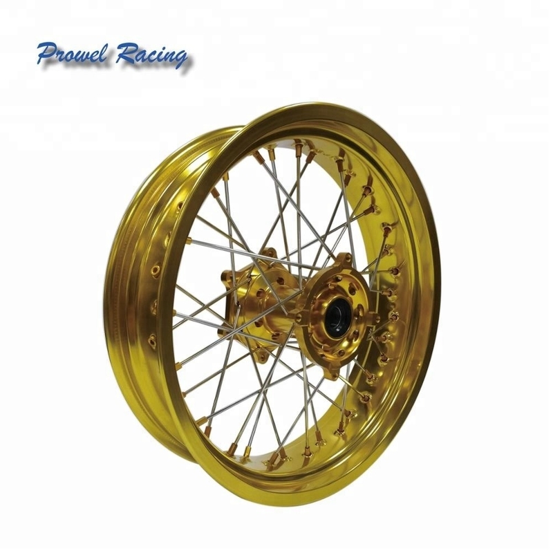 Supermoto 17 pouces Alliage d'aluminium pour motocyclettes avec pneus en aluminium 6061 T6